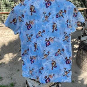 Women’s Caran Tanz Devil Taz scrub top size XS nurse medical field